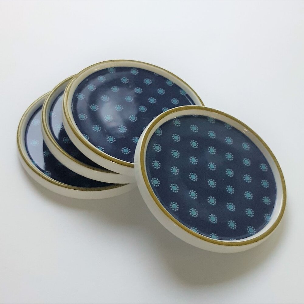 Portmeirion Ted Baker Porcelain Malton Patter Set of 4 Coasters Mint Condition